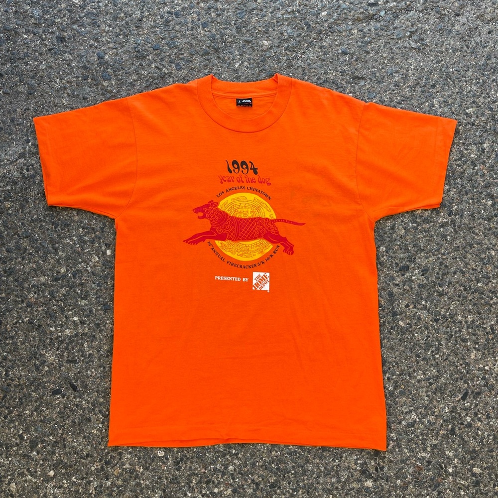 Vintage 1994 Los Angeles Chinatown Firecracker 5/K 10/K Run Tee Size L